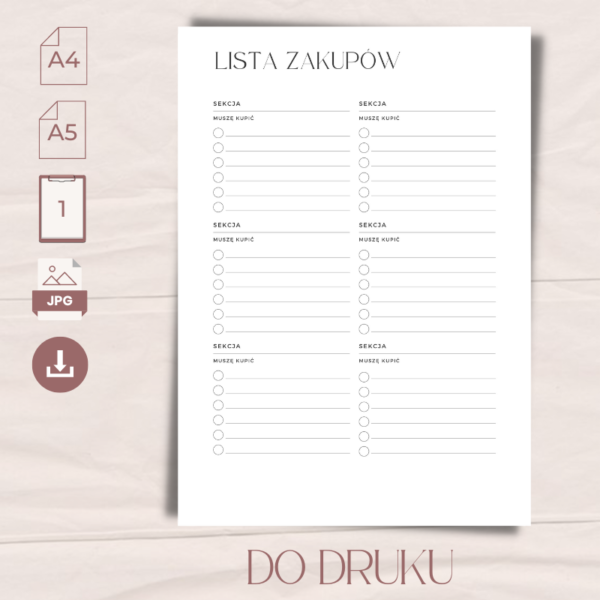 Lista zakupów do druku