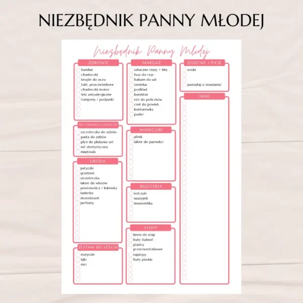niezbędnik pany młodej