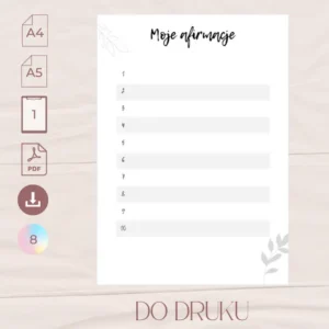 Moje afirmacje DO DRUKU