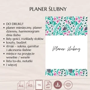 PLANER ŚLUBNY DO DRUKU